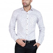 G CUBE Men's Formal Shirt Polyester Cotton White With 